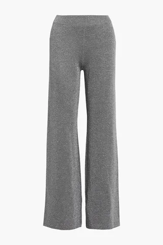 Charlize metallic wool-blend jersey wide-leg pants