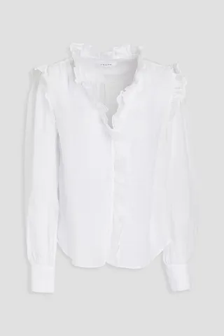Lauren ruffled ramie shirt