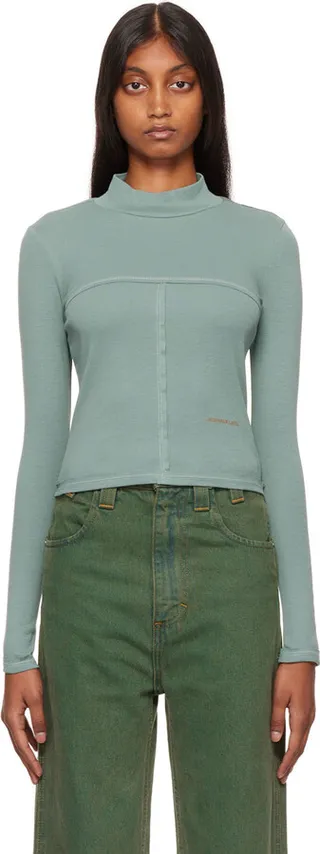 Eckhaus Latta Green Lapped Baby Turtleneck