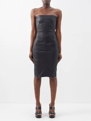 Strapless Leather-blend Strapless Dress