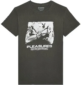 Pleasures X Playboy Tough Washed T-Shirt in Grey