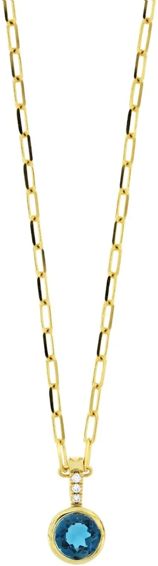 Iris Diamond & Blue Topaz Pendant Necklace