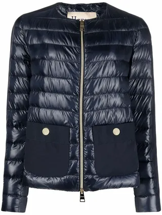 Collarless Padded Jacket