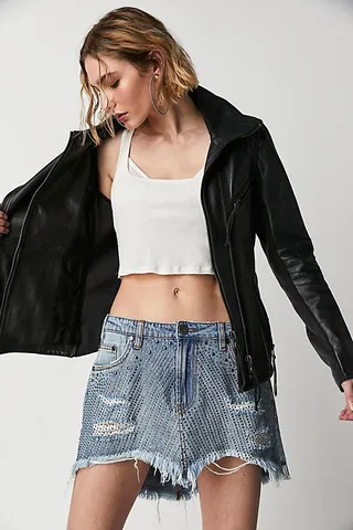 OneTeaspoon Junkyard Relaxed Denim Mini Skirt by OneTeaspoon at Free People