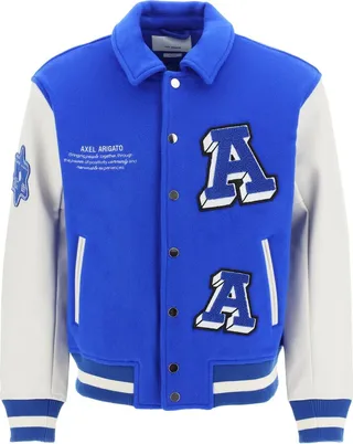 'illusion' Varsity Jacket With Faux Leather Sleeves