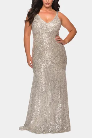 Long Sequin Curvy Dress
