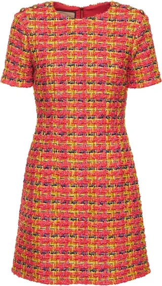Cosmogonie cotton blend woven mini dress