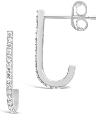 Suspender Cubic Zirconia 15mm Hoop Earrings