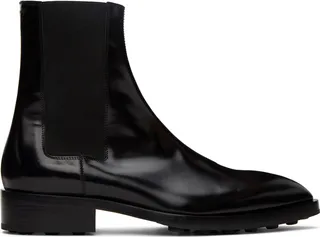 Jil Sander Black Pointed Toe Chelsea Boots