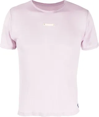logo-patch silk-blend T-shirt