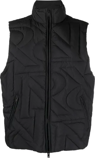 Black Initial Padded Gilet