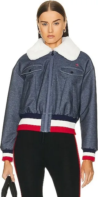Perfect Moment Denim Faux Fur Jacket in Blue