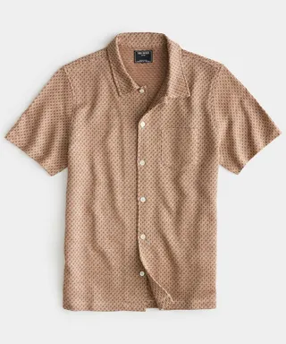 Full-Placket Double Knit Polo in Gingersnap