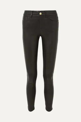 FRAME - Le High Skinny Leather Pants - Black