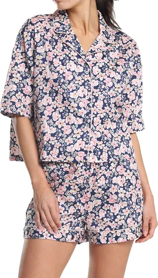 Libby Floral Print Cotton Sateen Short Pajamas