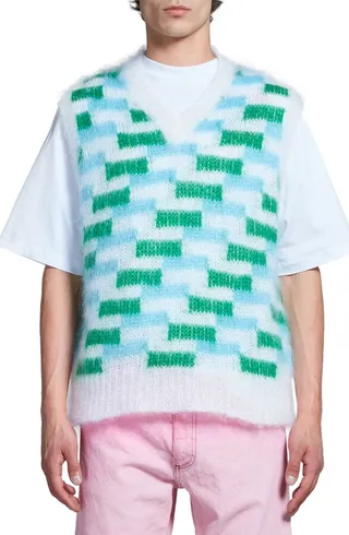 Mohair & Wool Blend Sweater Vest