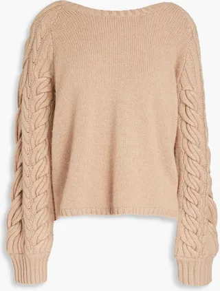 Cable-knit wool and cashmere-blend sweater