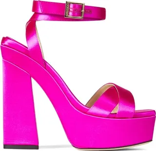 Jimmy Choo Gaia 140 Satin Platform Sandals