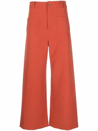 Cropped Wide-Leg Trousers