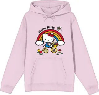 Hello Kitty Bicycle Ride Long Sleeve Cradle Pink Women’s Sweatshirt-XL