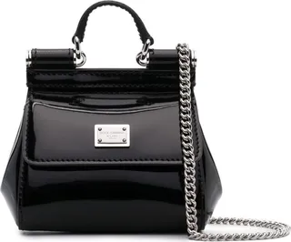 Logo-Plaque Leather Mini Bag