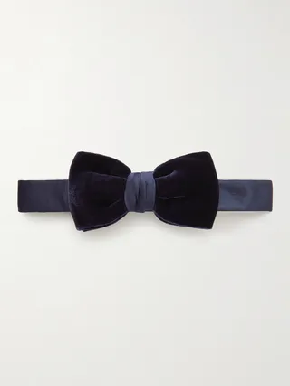 Pre-Tied Velvet and Silk Bow Tie