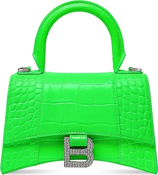 Hourglass XS Handbag Crocodile Embossed With Rhinestones