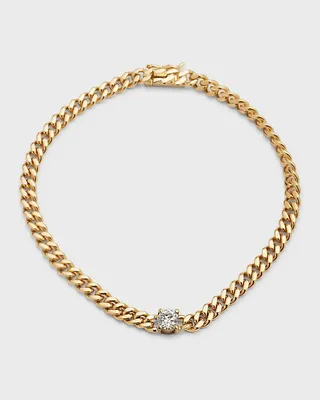 18k Yellow Gold Diamond Link Bracelet