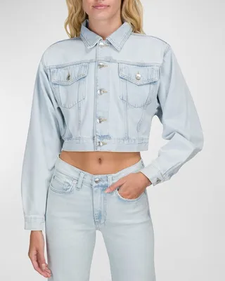 Cropped Modern Denim Trucker Jacket