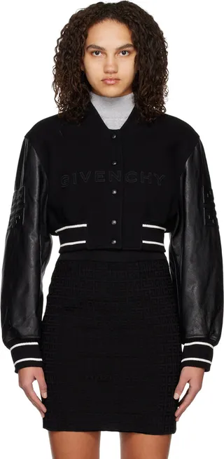 Givenchy Black 4G Varsity Bomber Jacket