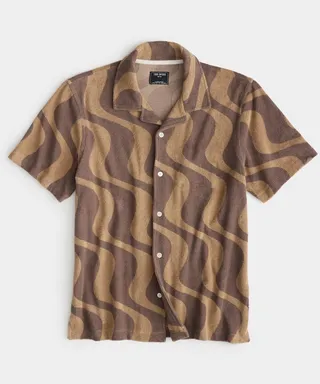 Swirl Terry Polo in Hopsack