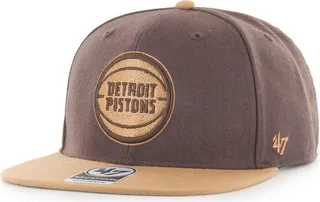 Men's '47 Brand Brown Detroit Pistons No Shot Two-Tone Captain Snapback Hat