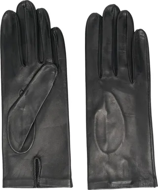 Tonal-Stitching Leather Gloves