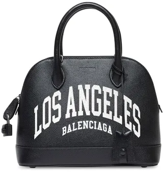 Logo-Print Leather Tote Bag