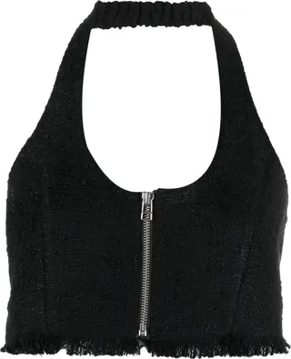 Becca halterneck bouclé top