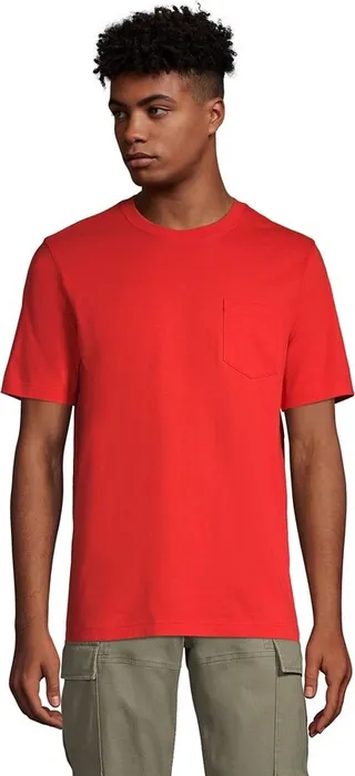 Lands' End Men's Tall Super-T Short Sleeve T-Shirt with Pocket - Medium Tall - Black