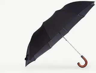 Mens Black Magnum Wooden Handle Umbrella