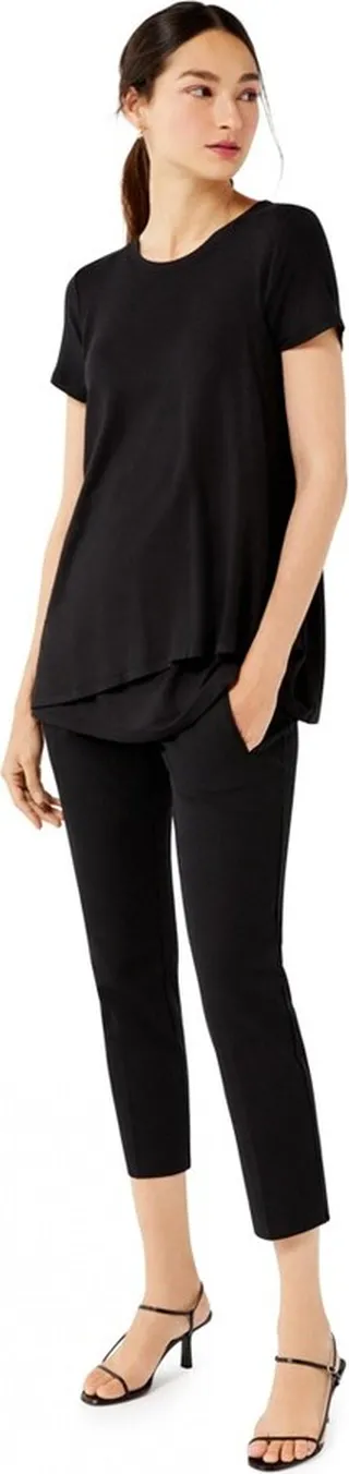 A Pea in the Pod-Pull Over Crew Neck Nursing Tee-Black-S