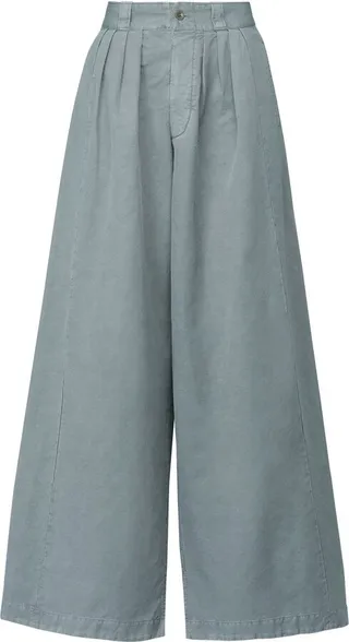 Pleat-Detail Wide-Leg Trousers