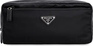 Prada Logo Plaque Travel Pouch