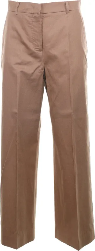 High-waisted Brown Cotton Trousers