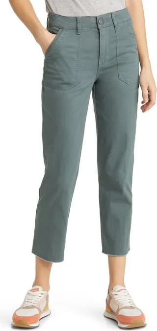 'Ab'Solution Patch Pocket High Waist Crop Straight Leg Pants