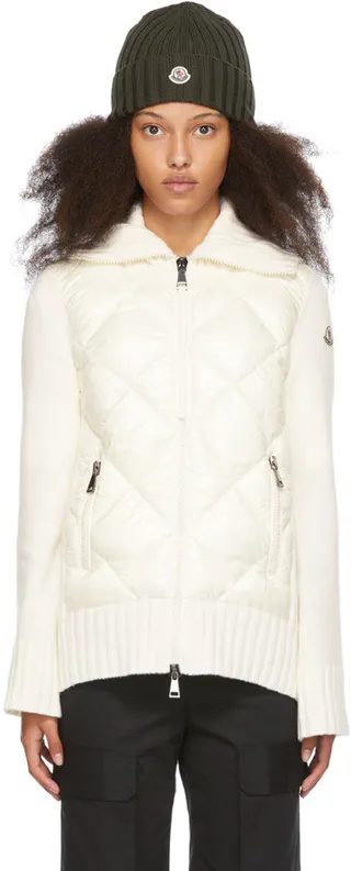 Moncler Off-White Down Diamond Quilted Jacket