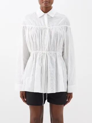 Embroidered-stripe Organic-cotton Tunic