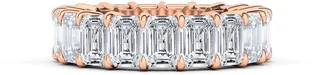 Emerald Cut Lab Created Diamond 18K Gold Eternity Band