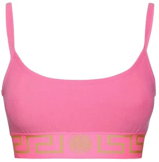 Greca logo stretch tech bikini top