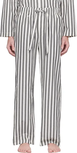 Tekla Off-White Striped Pyjama Pants