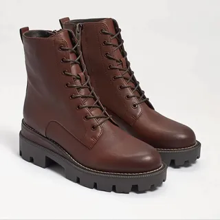 Sam Edelman Garret Combat Platform Boot In Dark Brown