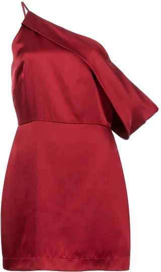 Draped-Shoulder Mini Dress