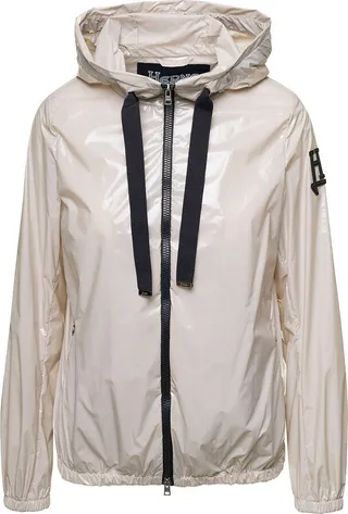 Herno Logo-Patch Zipped Hooded Jacket